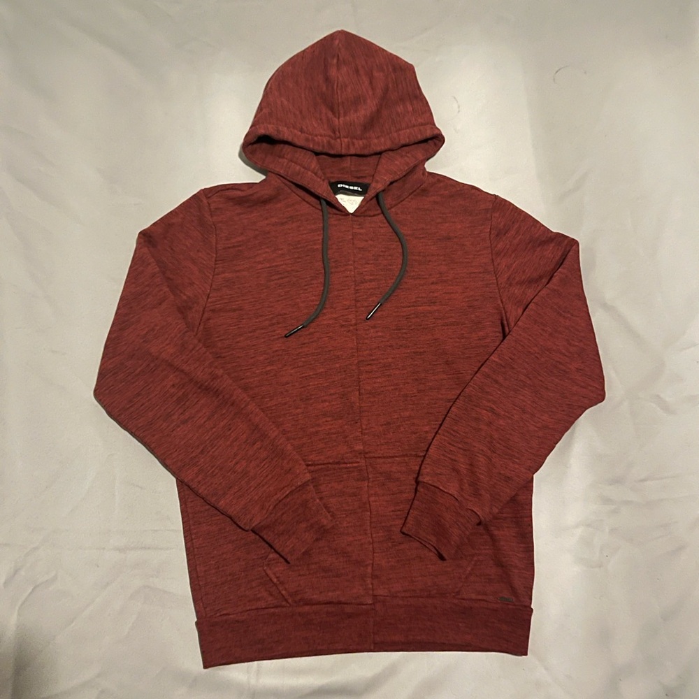 Diesel Men's Heathered Brick Red Hooded Sweatshirt